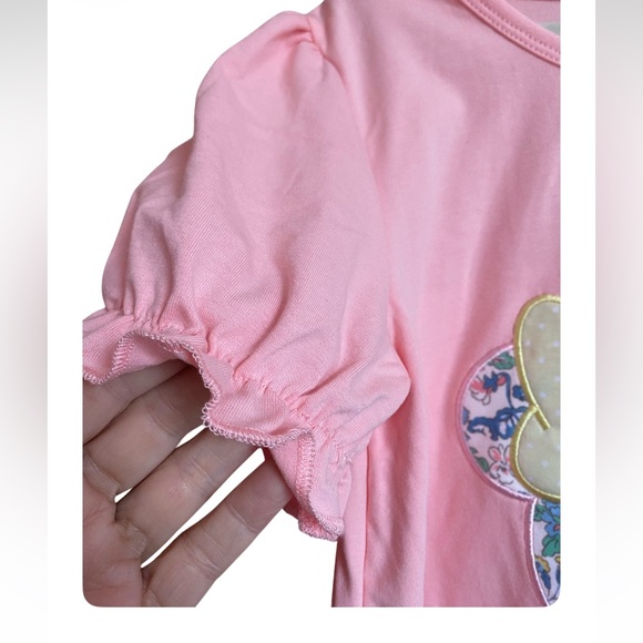 Abby & Evie Pink Dress with Floral Minnie Ears Appliqué Puff Sleeves NWT Size 5 - Picture 4 of 7